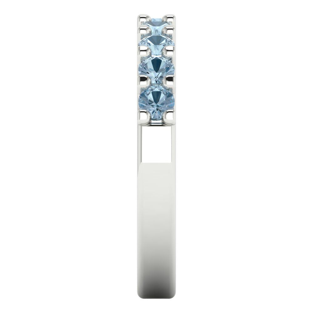 0.63 cttw Simulated Blue Diamond Round Cut White Gold Eternity Wedding Band