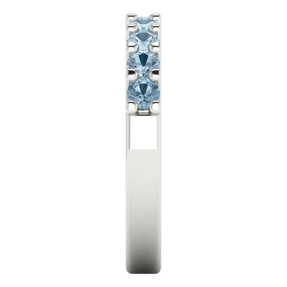 0.63 cttw Simulated Blue Diamond Round Cut White Gold Eternity Wedding Band