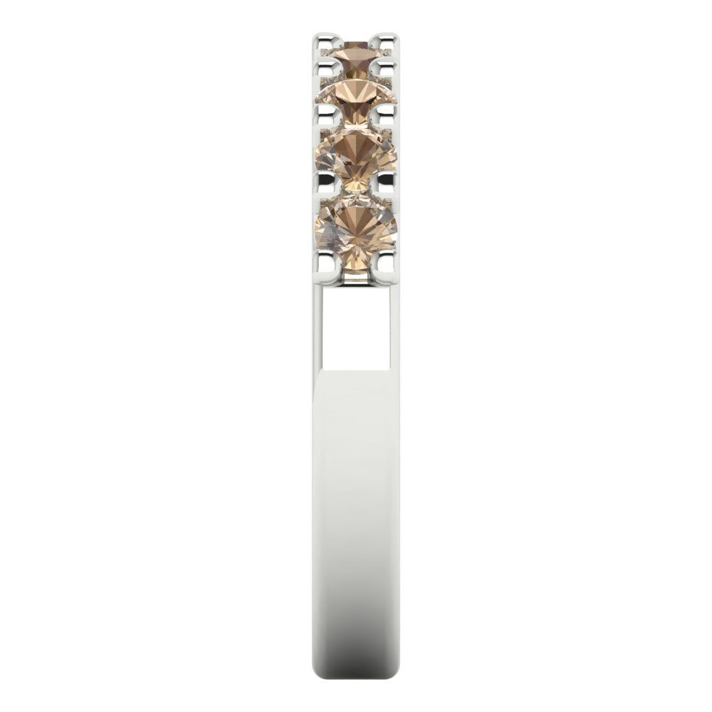 0.63 cttw Yellow Moissanite Round Cut White Gold Eternity Wedding Band