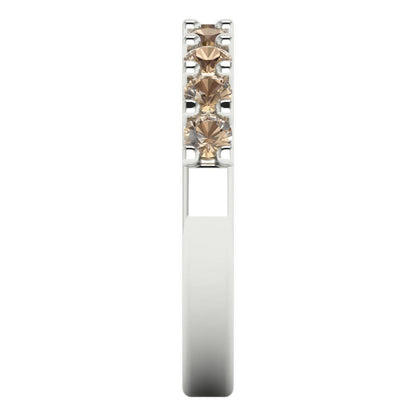 0.63 cttw Yellow Moissanite Round Cut White Gold Eternity Wedding Band