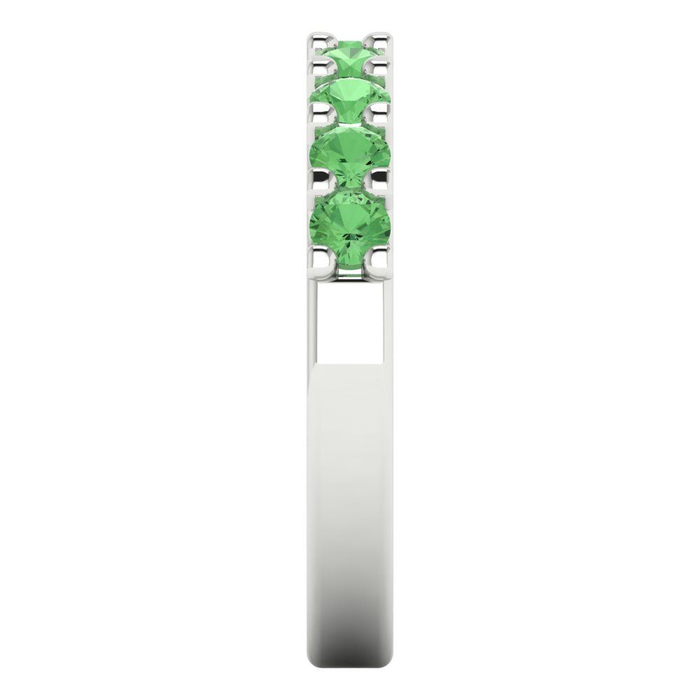 0.63 cttw Simulated Green Diamond Round Cut White Gold Eternity Wedding Band