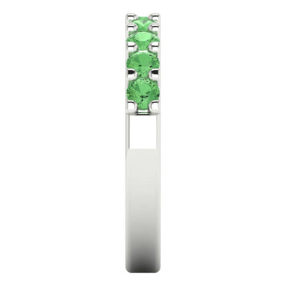 0.63 cttw Simulated Green Diamond Round Cut White Gold Eternity Wedding Band