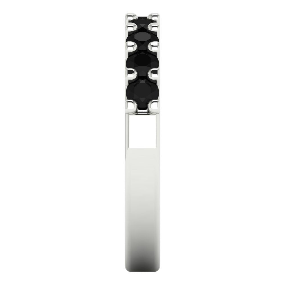 0.63 cttw Natural Onyx Round Cut White Gold Eternity Wedding Band