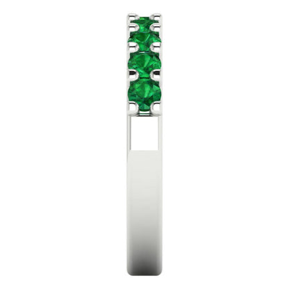 0.63 cttw Simulated Emerald Round Cut White Gold Eternity Wedding Band