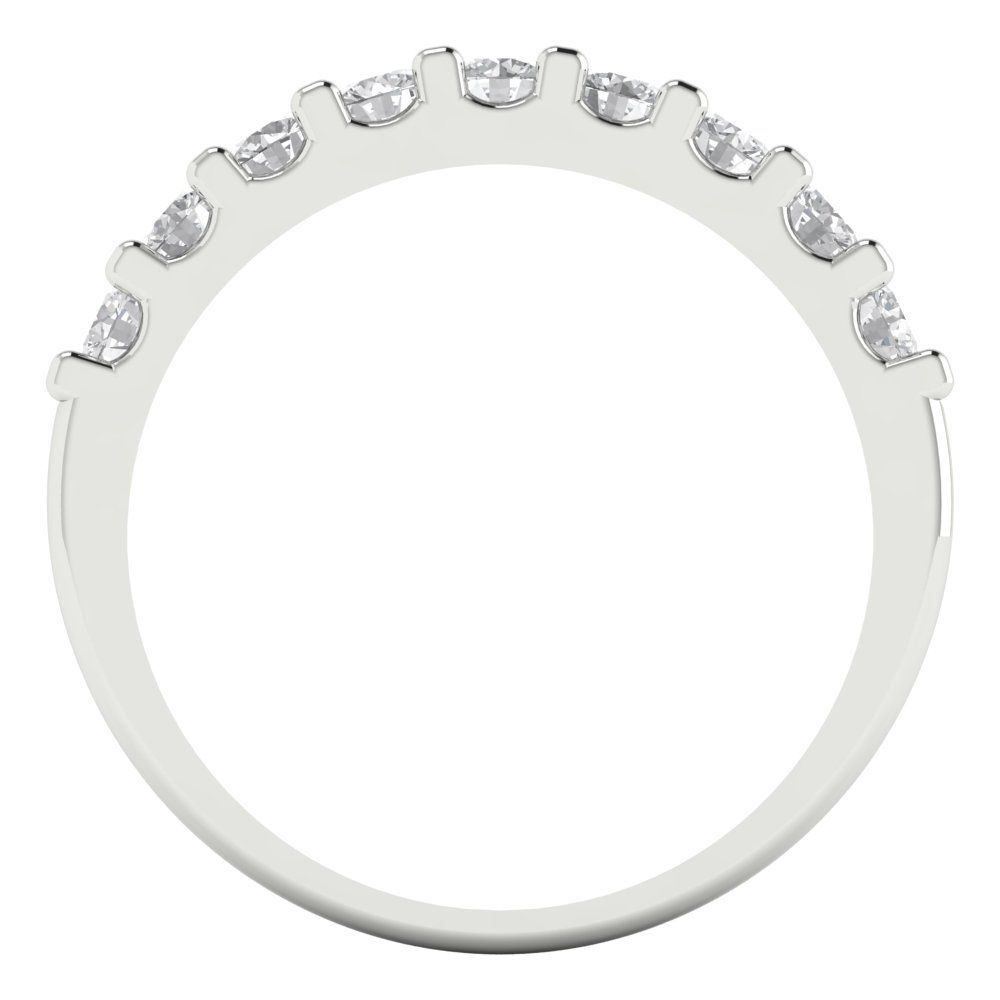 0.81 ct Brilliant Round Cut Natural Diamond Stone Clarity VS1-2 Color G-H White Gold Stackable Band