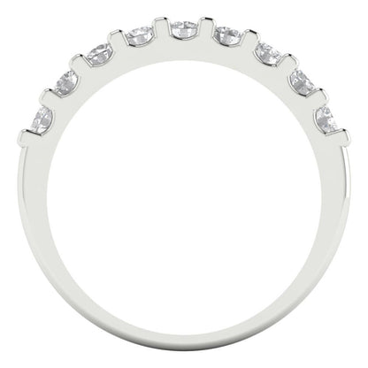 0.81 ct Brilliant Round Cut Natural Diamond Stone Clarity VS1-2 Color G-H White Gold Stackable Band