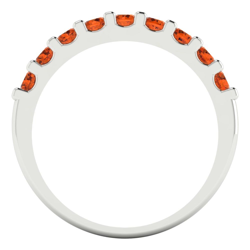 0.63 cttw Simulated Red Diamond Round Cut White Gold Eternity Wedding Band