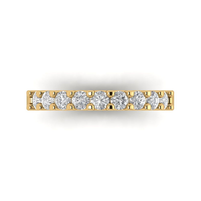 0.81 ct Brilliant Round Cut Natural Diamond Stone Clarity SI1-2 Color I-J Yellow Gold Stackable Band