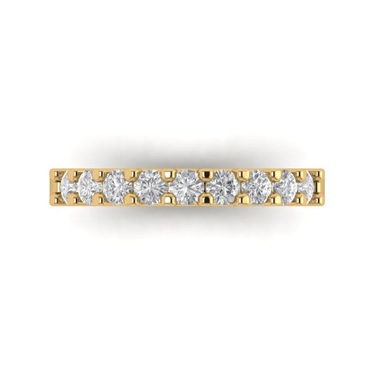 0.63 cttw White Sapphire Round Cut Yellow Gold Eternity Wedding Band