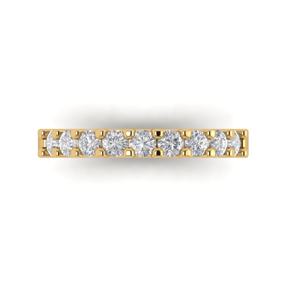 0.63 cttw Moissanite Round Cut Yellow Gold Eternity Wedding Band