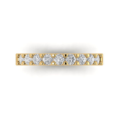 0.63 cttw Moissanite Round Cut Yellow Gold Eternity Wedding Band