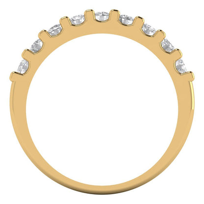 0.81 ct Brilliant Round Cut Natural Diamond Stone Clarity VS1-2 Color G-H Yellow Gold Stackable Band