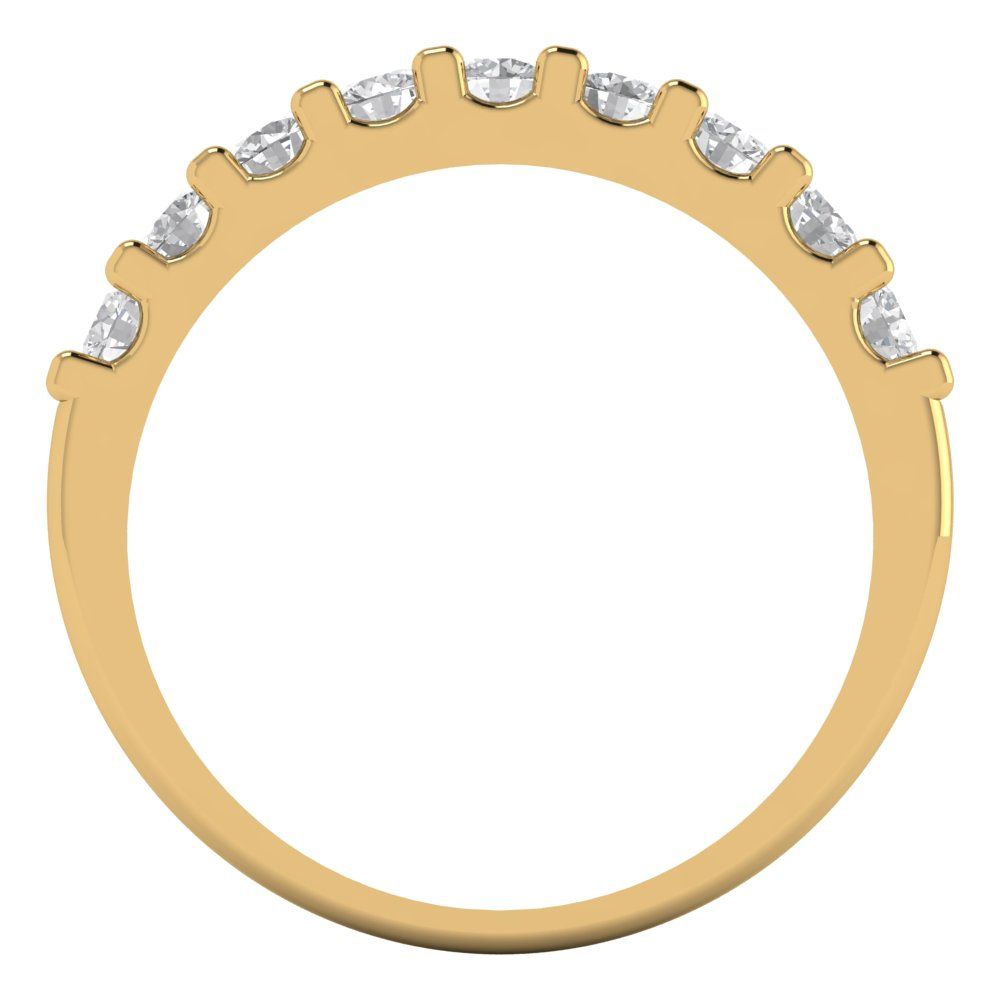 0.63 cttw Moissanite Round Cut Yellow Gold Eternity Wedding Band