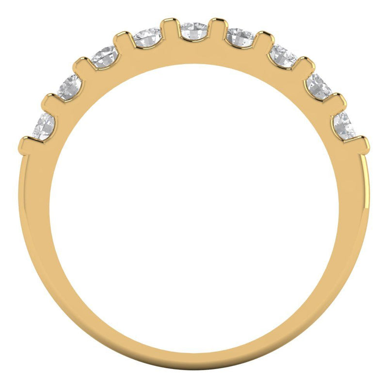 0.81 ct Brilliant Round Cut Natural Diamond Stone Clarity SI1-2 Color G-H Yellow Gold Stackable Band