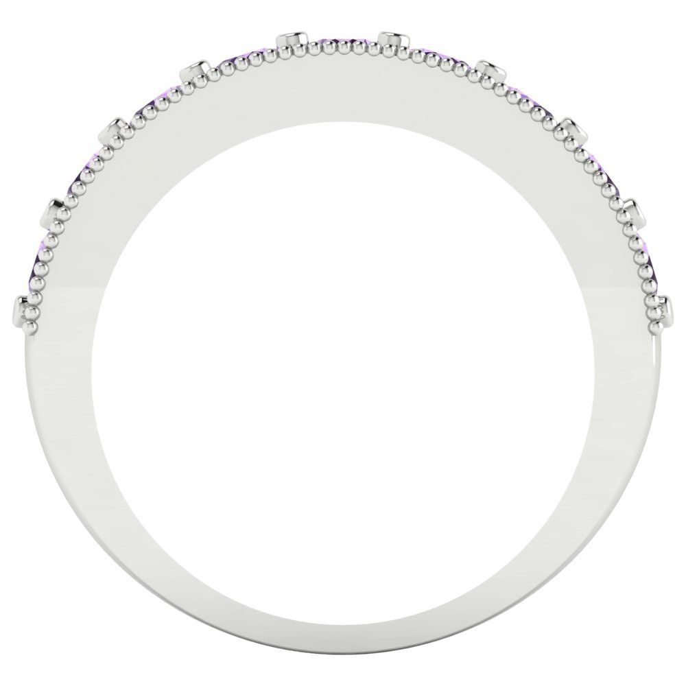 0.81 cttw Simulated Alexandrite Round Cut White Gold Eternity Wedding Band