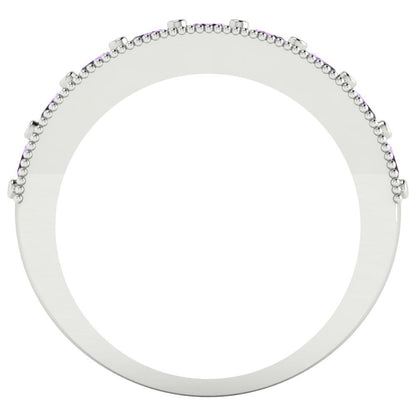 0.81 cttw Simulated Alexandrite Round Cut White Gold Eternity Wedding Band