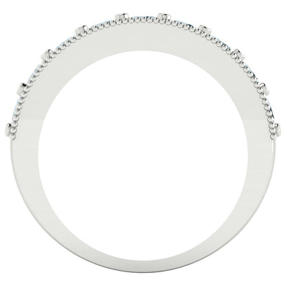 0.81 cttw Natural Sky Blue Topaz Round Cut White Gold Eternity Wedding Band