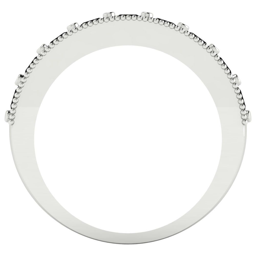 0.81 cttw Natural Onyx Round Cut White Gold Eternity Wedding Band