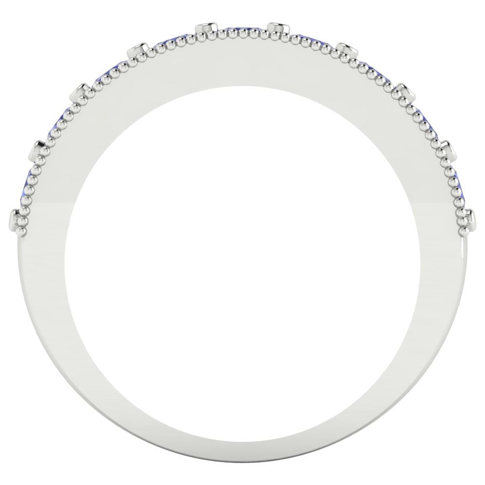 0.81 cttw Simulated Tanzanite Round Cut White Gold Eternity Wedding Band