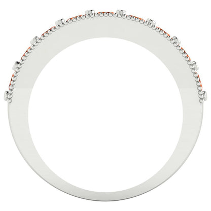 0.81 cttw Simulated Red Diamond Round Cut White Gold Eternity Wedding Band