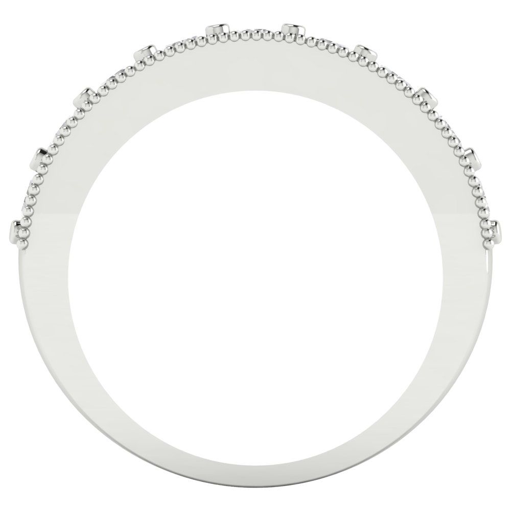 0.81 cttw Simulated Diamond Round Cut White Gold Eternity Wedding Band