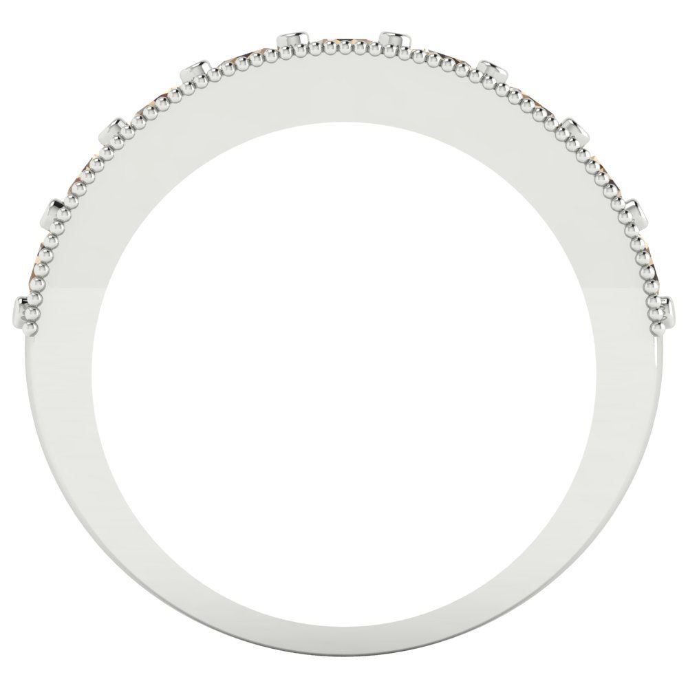 0.81 cttw Yellow Moissanite Round Cut White Gold Eternity Wedding Band