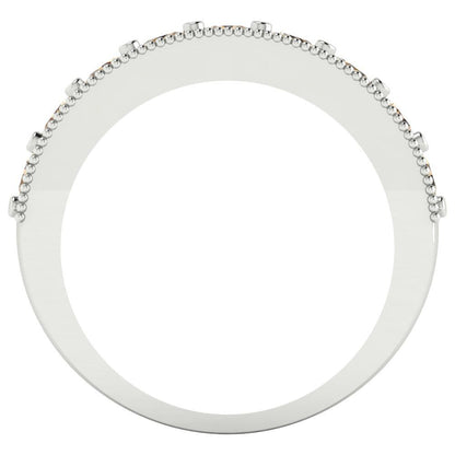 0.81 cttw Yellow Moissanite Round Cut White Gold Eternity Wedding Band