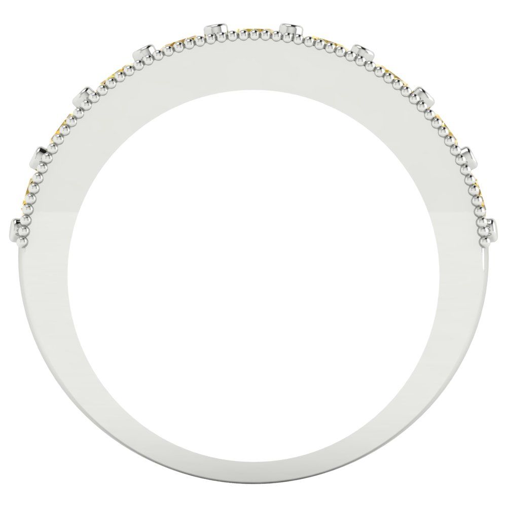 0.81 cttw Simulated Yellow Diamond Round Cut White Gold Eternity Wedding Band