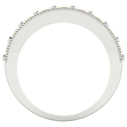 0.81 cttw Simulated Yellow Diamond Round Cut White Gold Eternity Wedding Band