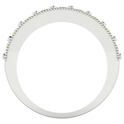 0.81 cttw Natural Citrine Round Cut White Gold Eternity Wedding Band