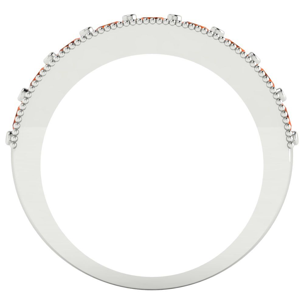 0.81 cttw Simulated Pink Tourmaline Round Cut White Gold Eternity Wedding Band