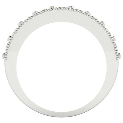 0.81 cttw Natural Morganite Round Cut White Gold Eternity Wedding Band