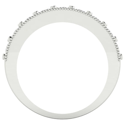 0.81 cttw White Sapphire Round Cut White Gold Eternity Wedding Band