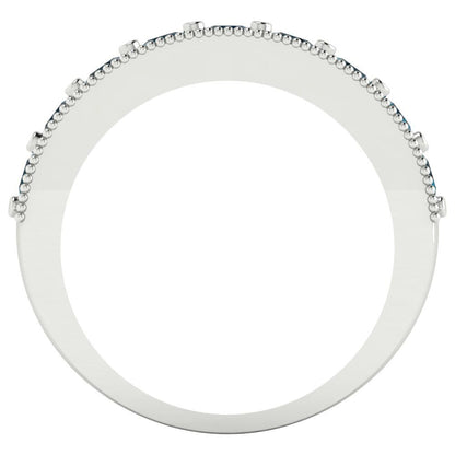 0.81 cttw Natural London Blue Topaz Round Cut White Gold Eternity Wedding Band