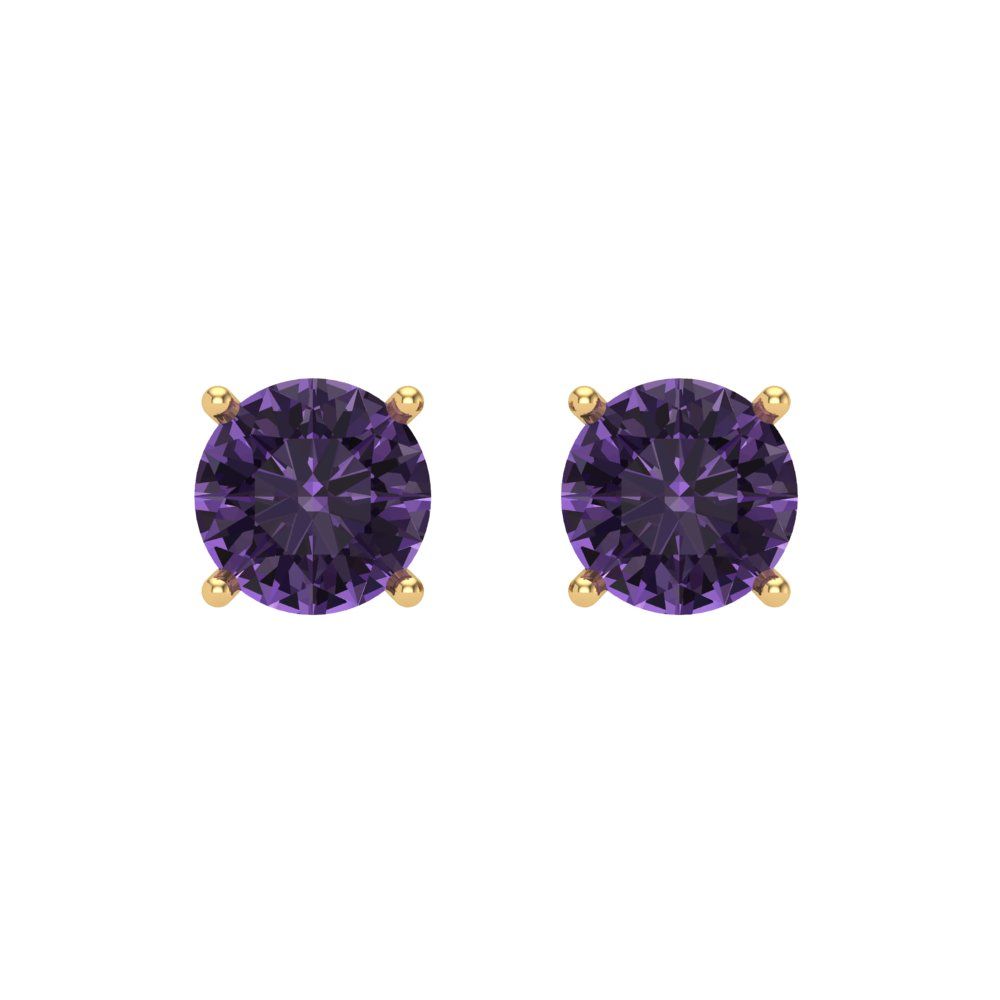 2cttw Alexandrite Gold-Plated 925 Silver Screw Back Stud Earrings