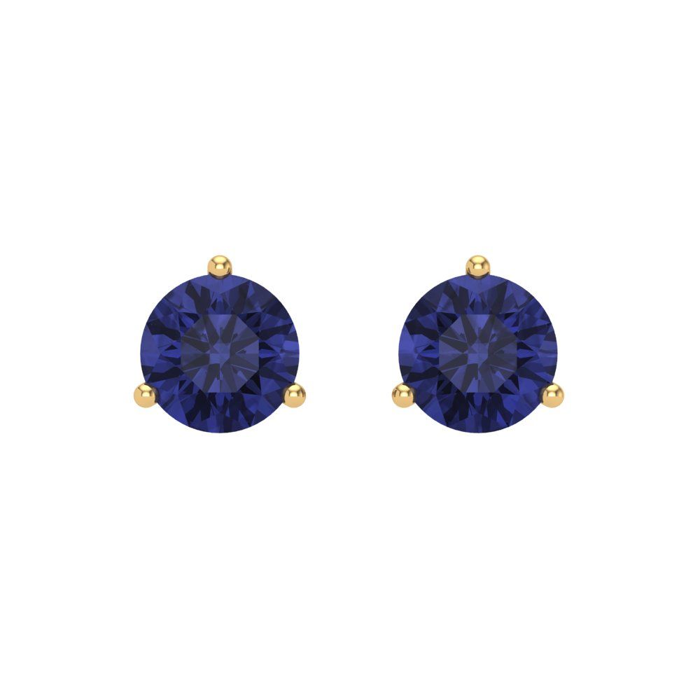 2 ctw Tanzanite Studs Earrings | 6.5mm Round Cut White Gold Screw back | December Birthstone