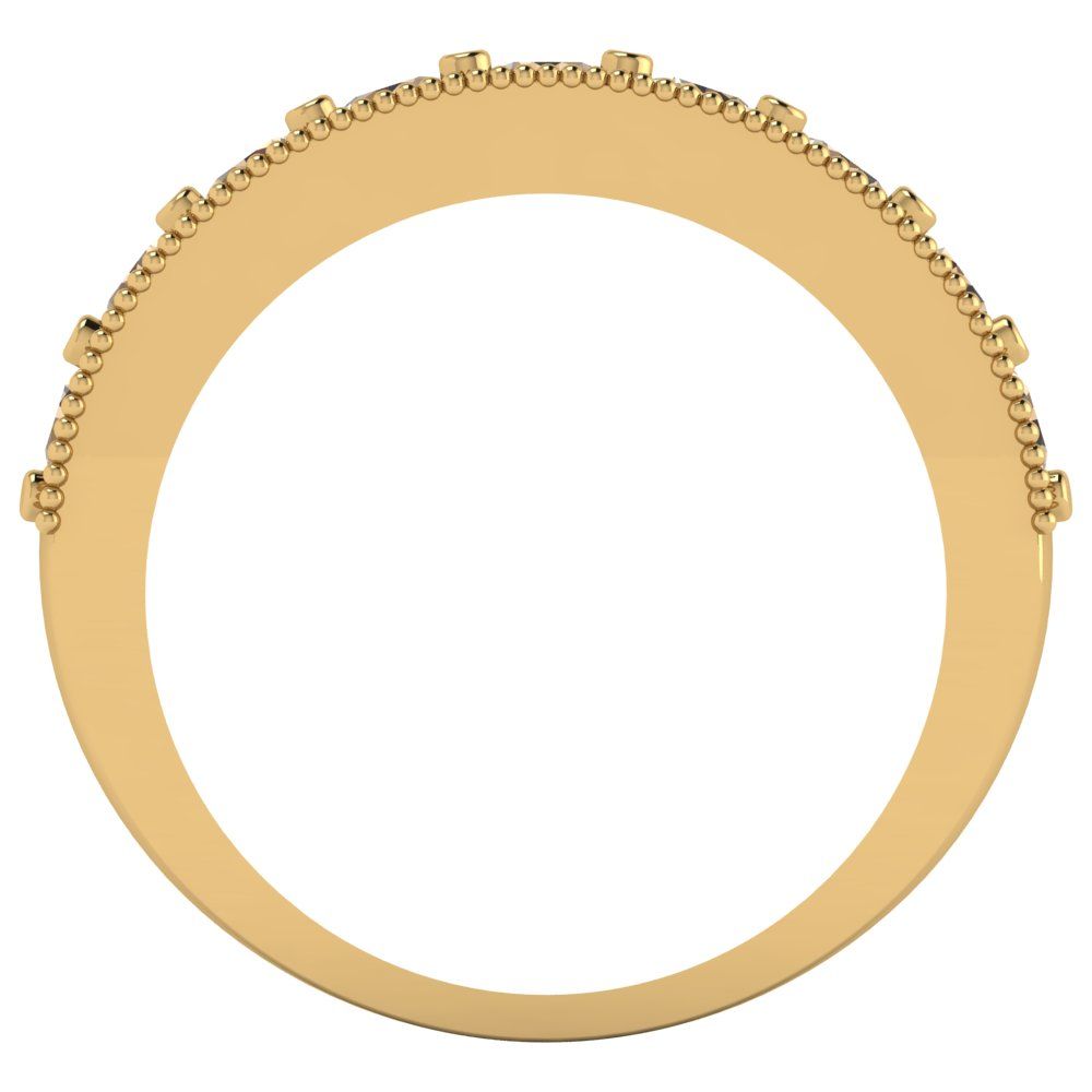 0.81 cttw Yellow Moissanite Round Cut Yellow Gold Eternity Wedding Band