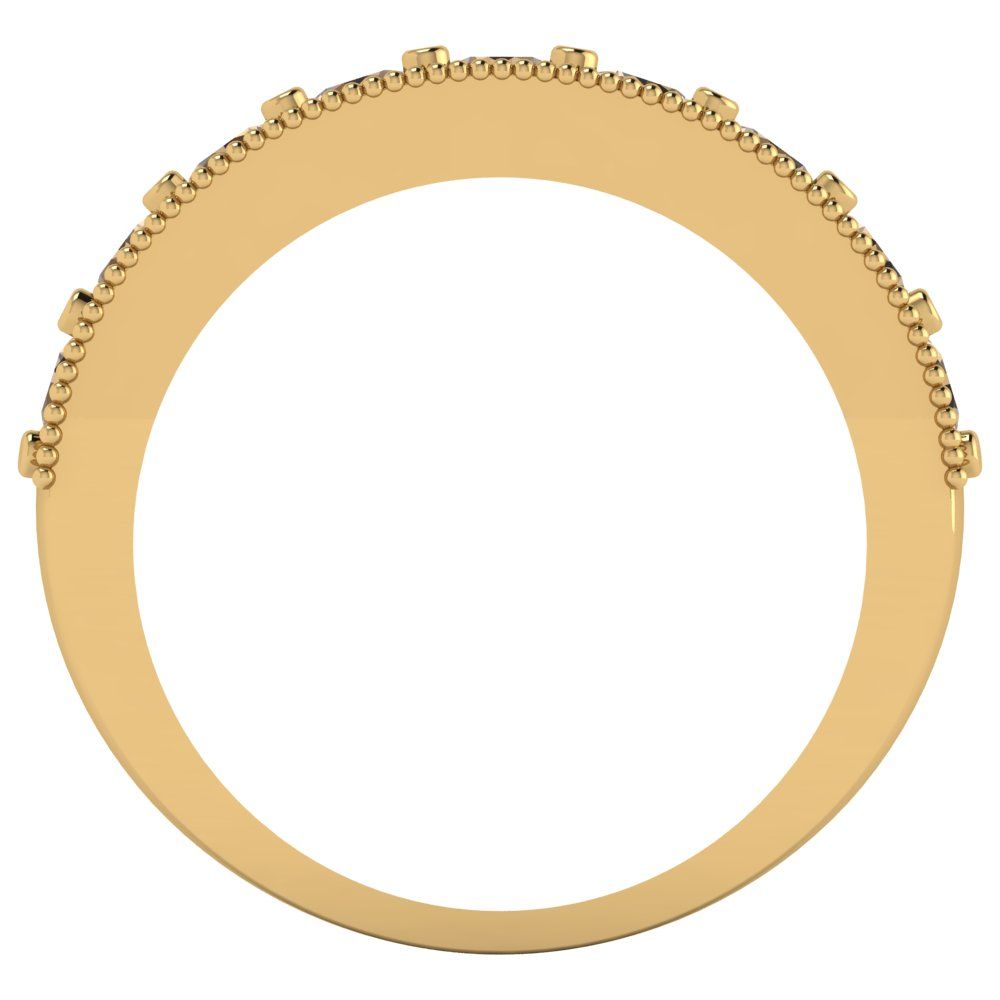 0.81 cttw Simulated Champagne Diamond Round Cut Yellow Gold Eternity Wedding Band