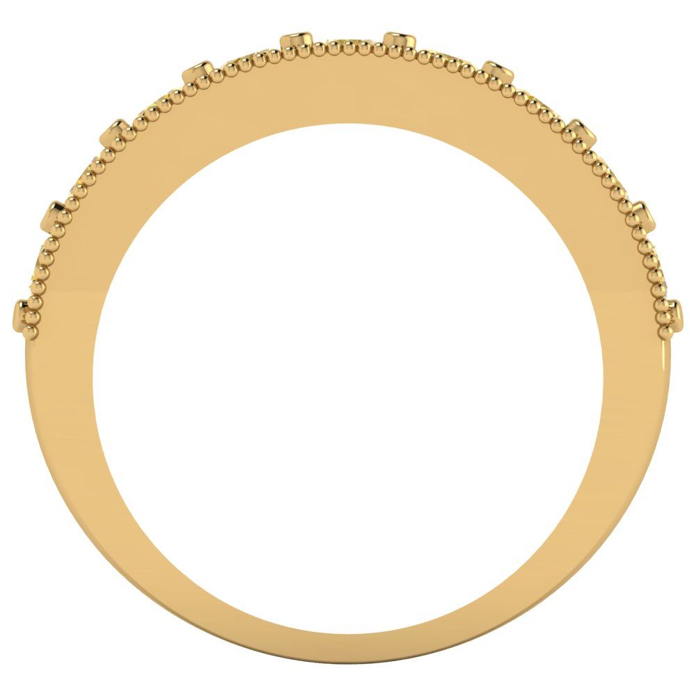 0.81 cttw Natural Citrine Round Cut Yellow Gold Eternity Wedding Band