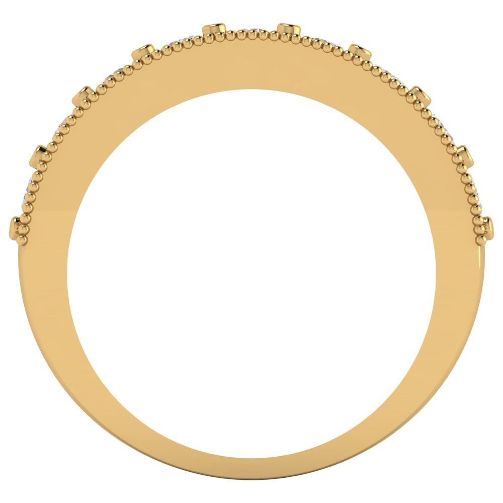 0.81 cttw White Sapphire Round Cut Yellow Gold Eternity Wedding Band