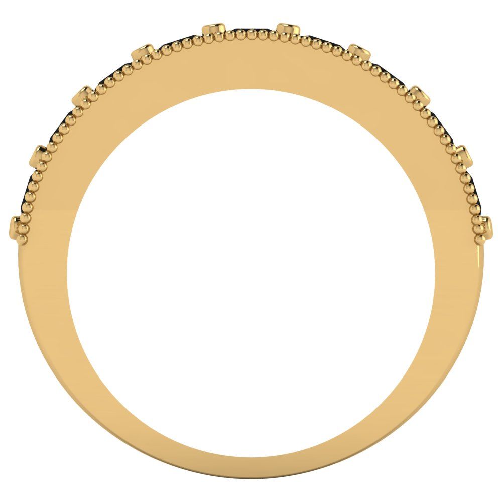 0.81 cttw Natural Onyx Round Cut Yellow Gold Eternity Wedding Band