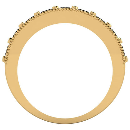 0.81 cttw Natural Onyx Round Cut Yellow Gold Eternity Wedding Band