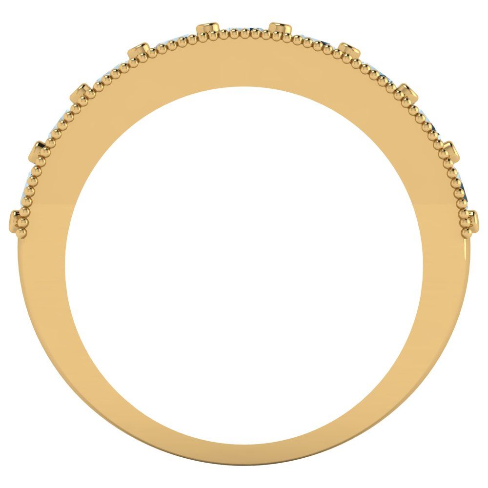 0.81 cttw Simulated Blue Diamond Round Cut Yellow Gold Eternity Wedding Band