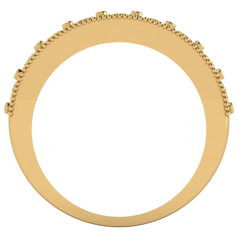 0.81 cttw Simulated Yellow Diamond Round Cut Yellow Gold Eternity Wedding Band