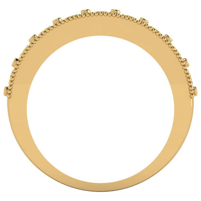 0.81 cttw Simulated Yellow Diamond Round Cut Yellow Gold Eternity Wedding Band