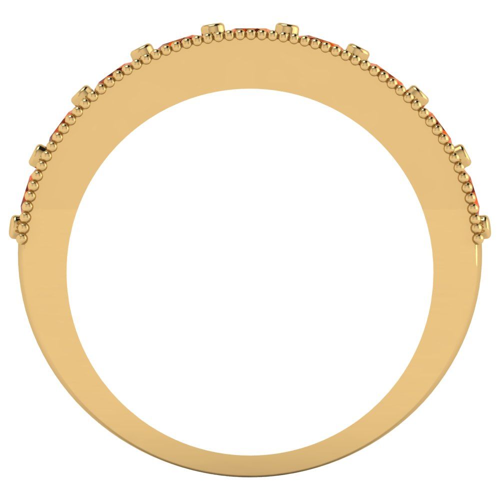 0.81 cttw Simulated Ruby Round Cut Yellow Gold Eternity Wedding Band