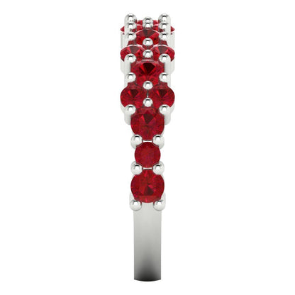 0.98 cttw Simulated Ruby Round Cut White Gold Eternity Wedding Band