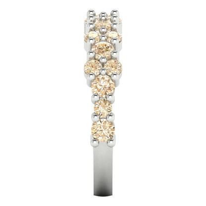0.98 cttw Natural Morganite Round Cut White Gold Eternity Wedding Band