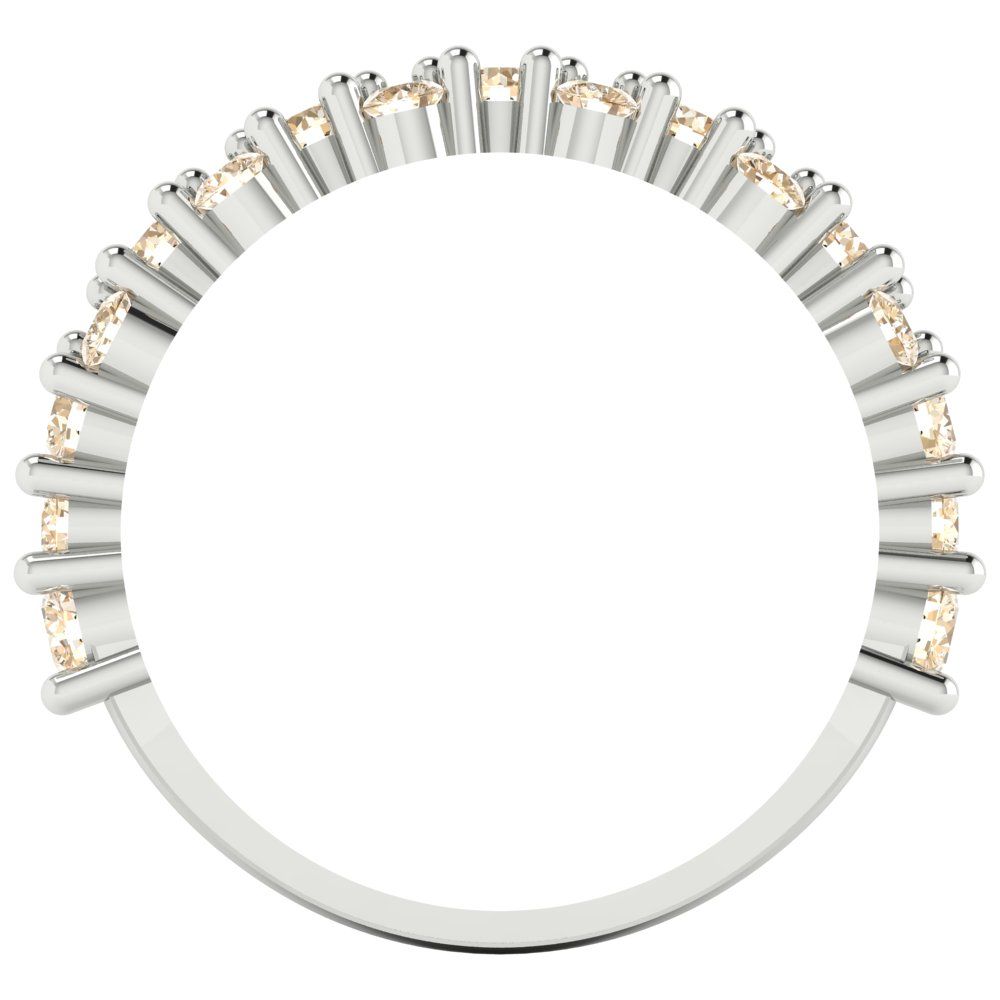 0.98 cttw Natural Morganite Round Cut White Gold Eternity Wedding Band