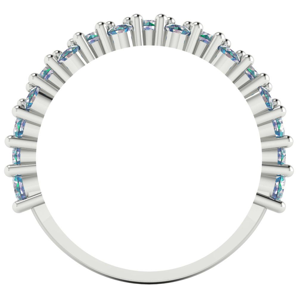 0.98 cttw Blue Moissanite Round Cut White Gold Eternity Wedding Band